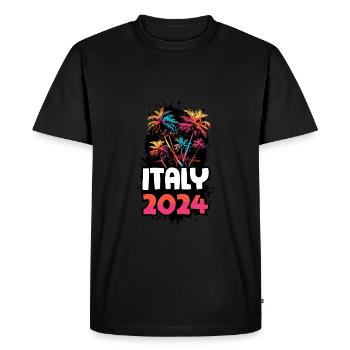 Italy 2024 Holiday Trip Colorful - Men's Premium Organic T-Shirt - black - Front - Nico (187cm)