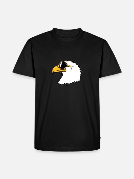 Eagle sunglasses cool bird funny - Men's Premium Organic T-Shirt - black