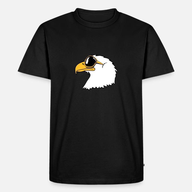 Adler Sonnenbrille Cool Vogel witzig - Männer Premium Bio T-Shirt - Schwarz