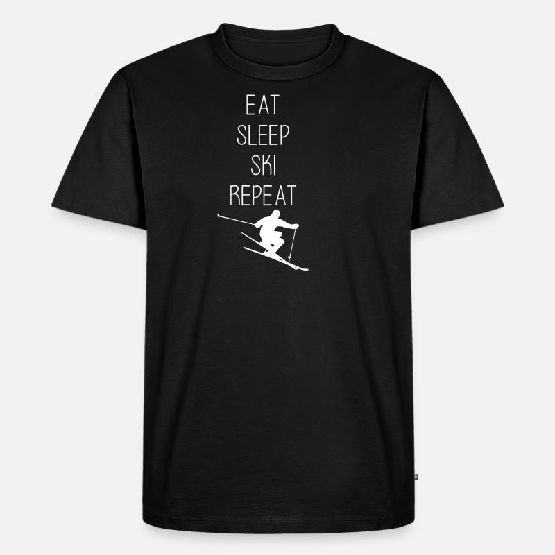 Eat Sleep SKI Repeat - Männer Premium Bio T-Shirt - Schwarz