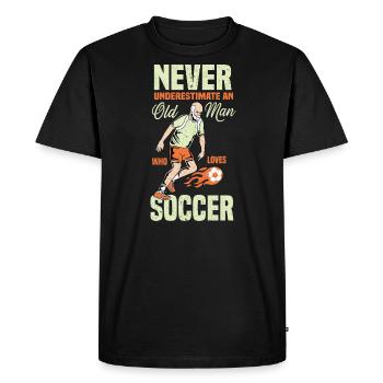 Football Footballers Football players Men's football - Men's Premium Organic T-Shirt - black - Front - Nico (187cm)