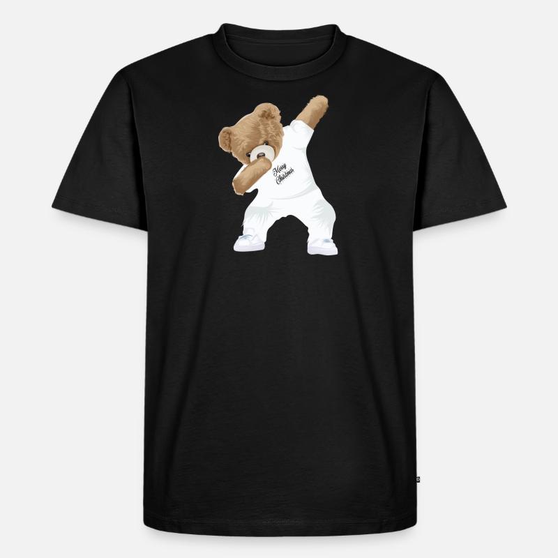 Dabbing Teddy - Männer Premium Bio T-Shirt - Schwarz