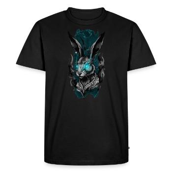 Luminous Lapin: Glowing Bunny Radiance - Men's Premium Organic T-Shirt - black - Front - Nico (187cm)