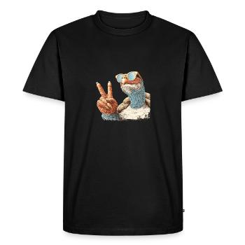 Cool Turtle Shirt - Men's Premium Organic T-Shirt - black - Front - Nico (187cm)