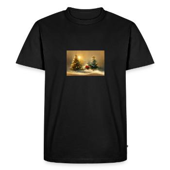 Aquarelle Arbres de Noël - T-shirt Premium bio Homme - noir - Devant - Nico (187cm)
