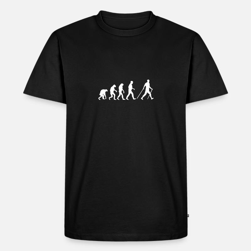 nordic walking evolution - Männer Premium Bio T-Shirt - Schwarz