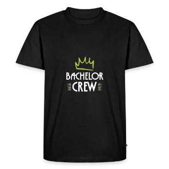 Bachelor Crew - Men's Premium Organic T-Shirt - black - Front - Nico (187cm)