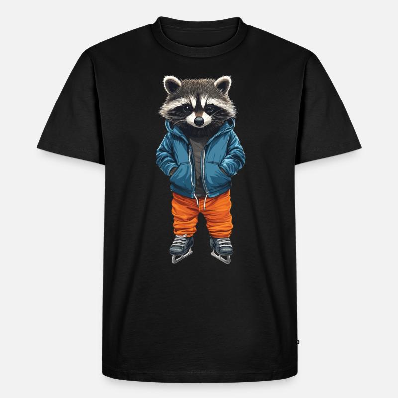 Waschbär - Männer Premium Bio T-Shirt - Schwarz