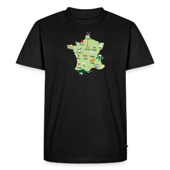 La France, un pays de beauté et de savoir-faire - T-shirt Premium bio Homme - noir - Devant - Nico (187cm)