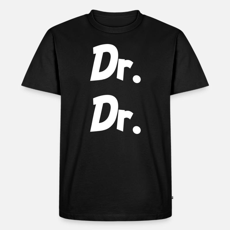 Dr Dr Titel Doktor - Männer Premium Bio T-Shirt - Schwarz
