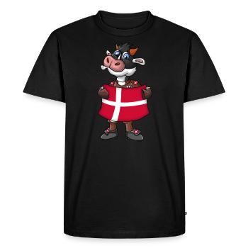 Danemark Fan de vache - T-shirt Premium bio Homme - noir - Devant - Nico (187cm)
