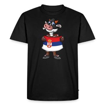 Serbie Fan de vache - T-shirt Premium bio Homme - noir - Devant - Nico (187cm)
