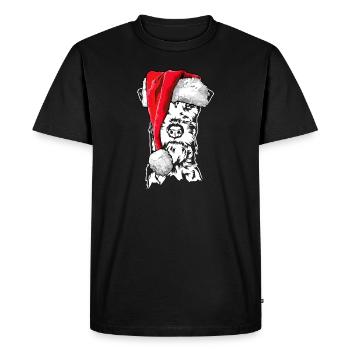 Santa Irish Terrier Chiens de Noël Wilsigns - T-shirt Premium bio Homme - noir - Devant - Nico (187cm)