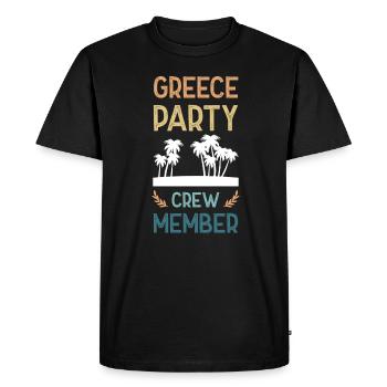 Greece Party Crew - Men's Premium Organic T-Shirt - black - Front - Nico (187cm)