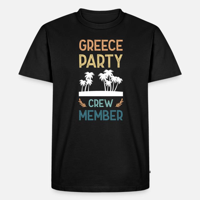 Greece Party Crew - Männer Premium Bio T-Shirt - Schwarz