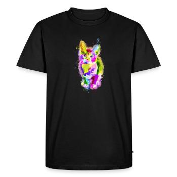 animal coloré lumineux flamboyant - T-shirt Premium bio Homme - noir - Devant - Nico (187cm)