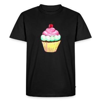 gâteau - T-shirt Premium bio Homme - noir - Devant - Nico (187cm)