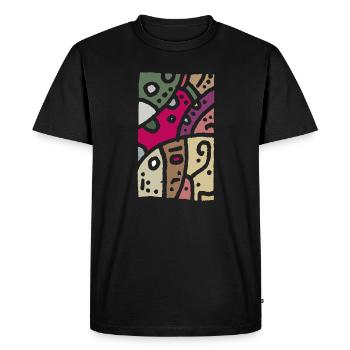 Modèle art - ethno couleur - T-shirt Premium bio Homme - noir - Devant - Nico (187cm)