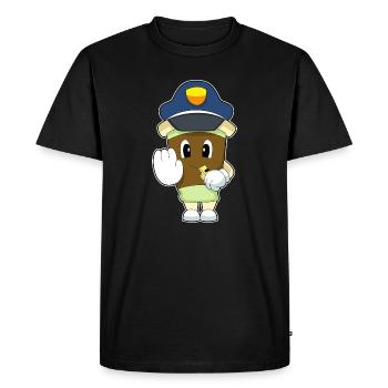 Café Policier Sifflet Police - T-shirt Premium bio Homme - noir - Devant - Nico (187cm)