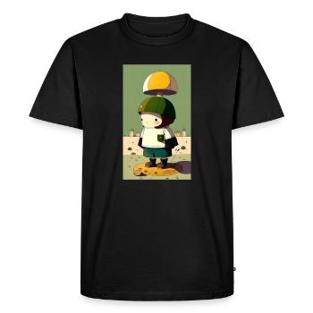 Mushroom champignon personnage - T-shirt Premium bio Homme - noir - Devant - Nico (187cm)
