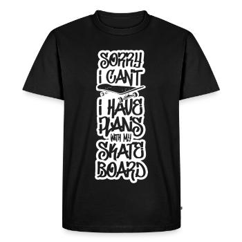 J’ai des projets avec mon skateboard - T-shirt Premium bio Homme - noir - Devant - Nico (187cm)