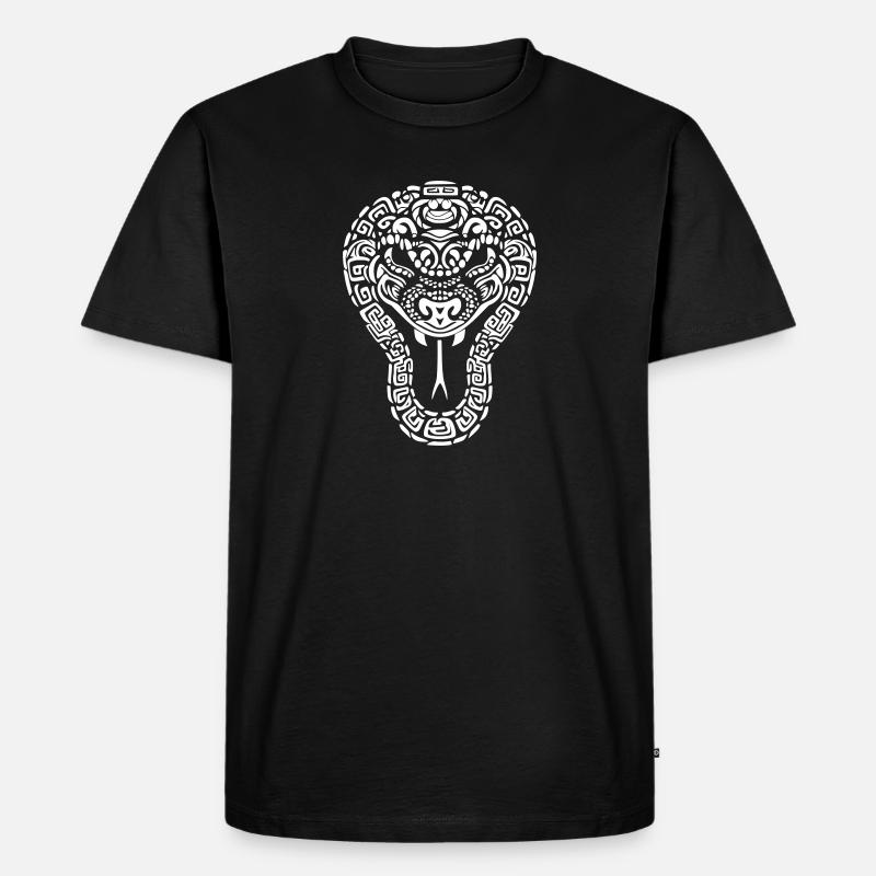 Schlangenkopf - Tribal Python - Männer Premium Bio T-Shirt - Schwarz