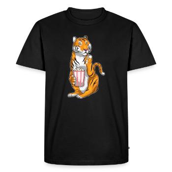 Tiger Popcorn - Men's Premium Organic T-Shirt - black - Front - Nico (187cm)