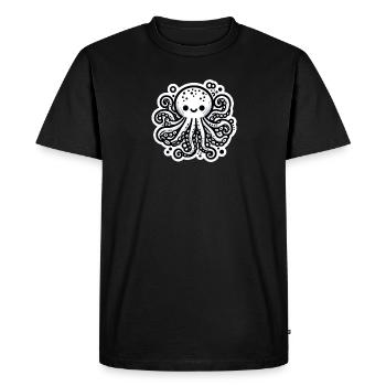 Octopus Octopus Blanc Autocollant - T-shirt Premium bio Homme - noir - Devant - Nico (187cm)