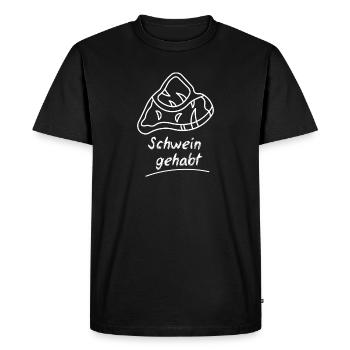 Le cochon avait un disque porte-bonheur - T-shirt Premium bio Homme - noir - Devant - Nico (187cm)