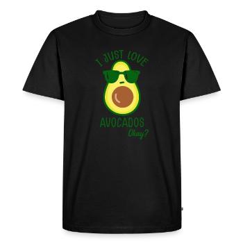 Avocat – J’adore les avocats, d’accord ? - T-shirt Premium bio Homme - noir - Devant - Nico (187cm)