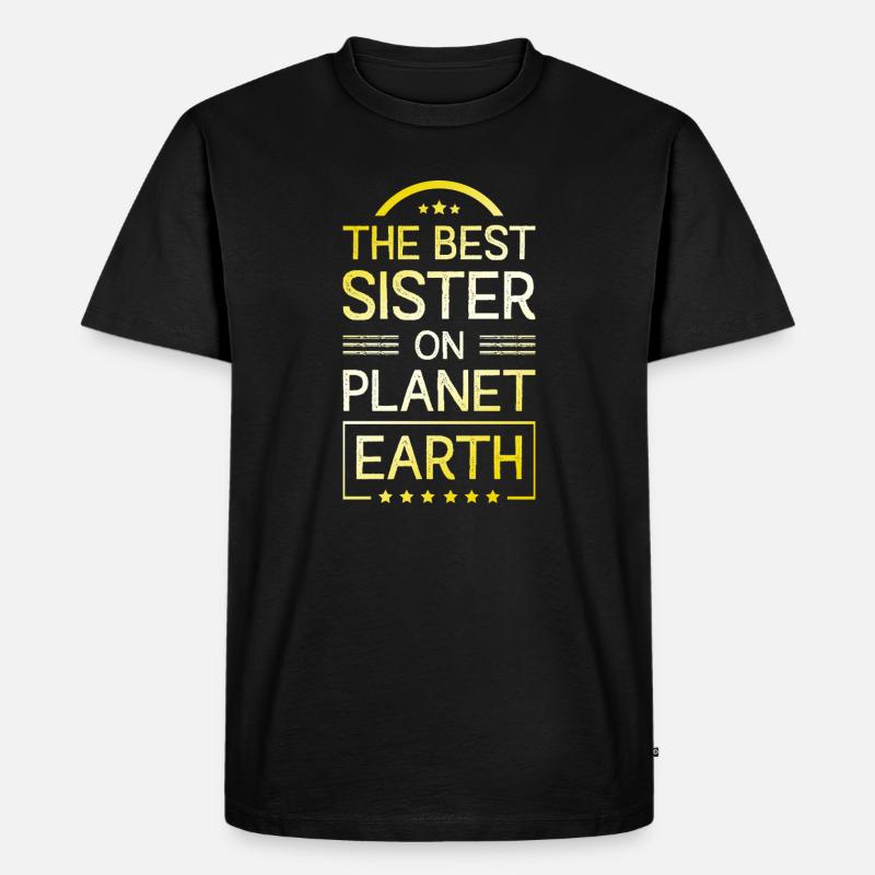 Beste Schwester Zitat - Männer Premium Bio T-Shirt - Schwarz