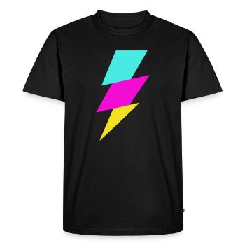 Abstract Ray in Neon Colors - Men's Premium Organic T-Shirt - black - Front - Nico (187cm)