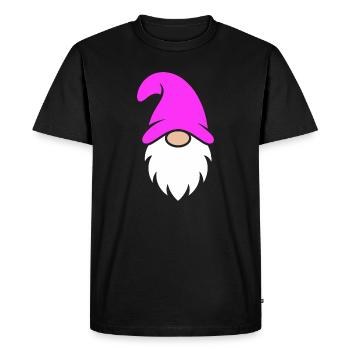 Gnome à chapeau magenta - T-shirt Premium bio Homme - noir - Devant - Nico (187cm)