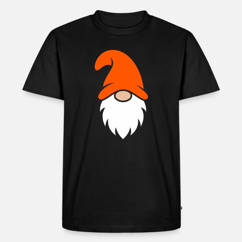Orange Hut Gartenzwerg - Männer Premium Bio T-Shirt - Schwarz