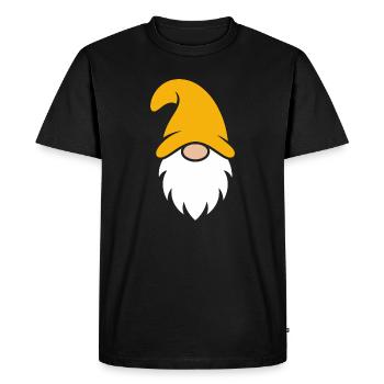 Yellow Hat Christmas Gnome - Men's Premium Organic T-Shirt - black - Front - Nico (187cm)