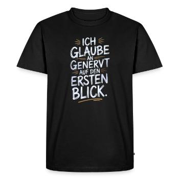 I believe in annoyed at first glance humor - Men's Premium Organic T-Shirt - black - Front - Nico (187cm)