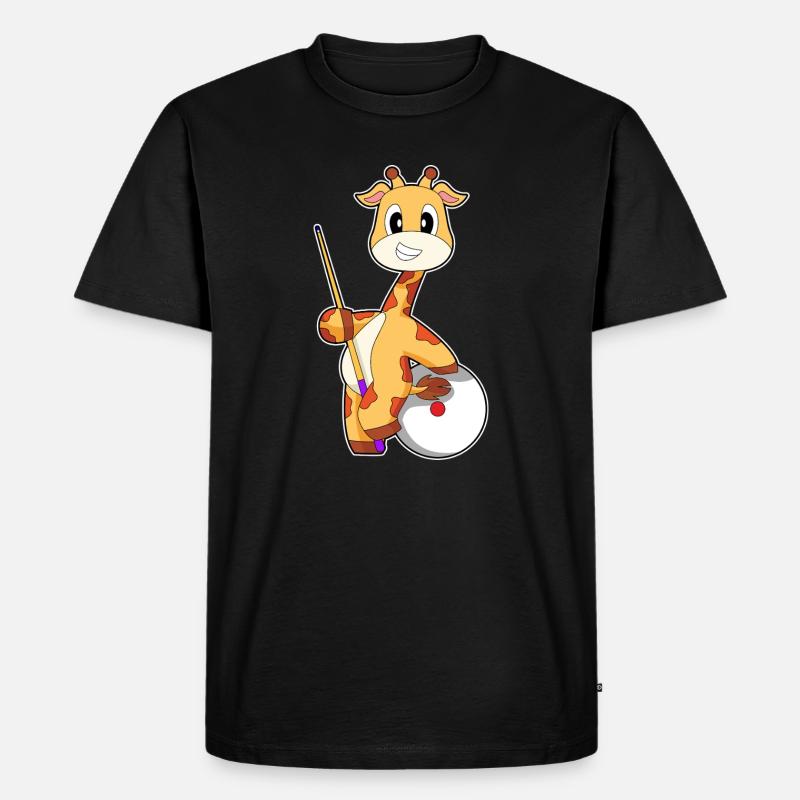 Giraffe Billiard Queue Sport - Männer Premium Bio T-Shirt - Schwarz