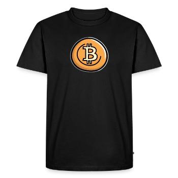 Bitcoin Coin Art Emblem - Men's Premium Organic T-Shirt - black - Front - Nico (187cm)