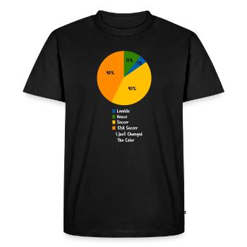 Soccer Life Pie Chart Funny Football Sports Art - Men's Premium Organic T-Shirt - black - Front - Nico (187cm)