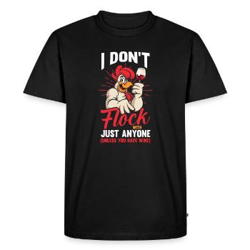 Fermier Coq, Volaille, Vin, Poulet - T-shirt Premium bio Homme - noir - Devant - Nico (187cm)