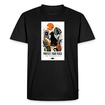 Protection de votre tranquillité d’esprit – sans réaction - T-shirt Premium bio Homme - noir - Devant - Nico (187cm)
