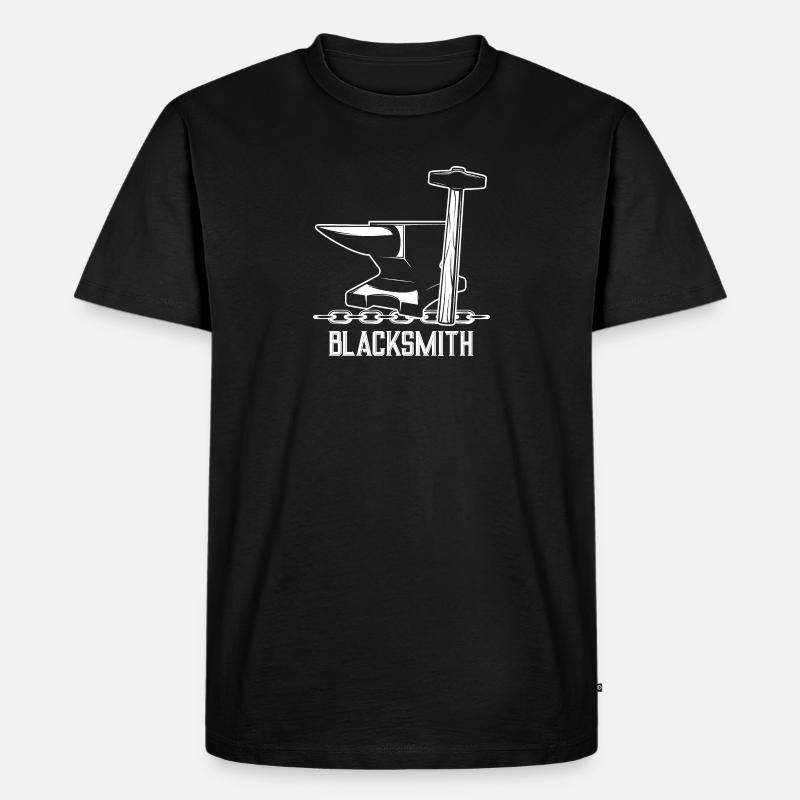 Schmied Hammer Amboss - Männer Premium Bio T-Shirt - Schwarz