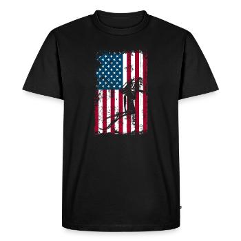 Plongeur patriotique Drapeau américain Deep Sea Scuba - T-shirt Premium bio Homme - noir - Devant - Nico (187cm)