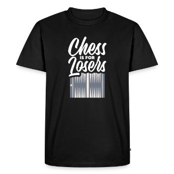 Chess Is For Losers Backgammon Board Games - Men's Premium Organic T-Shirt - black - Front - Nico (187cm)