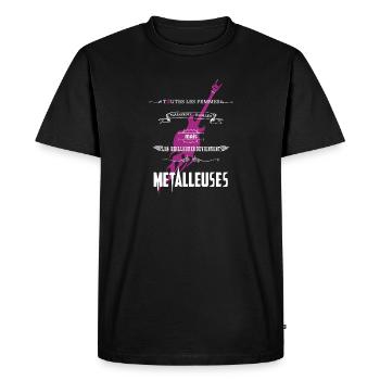 metalleuses.png - T-shirt Premium bio Homme - noir - Devant - Nico (187cm)