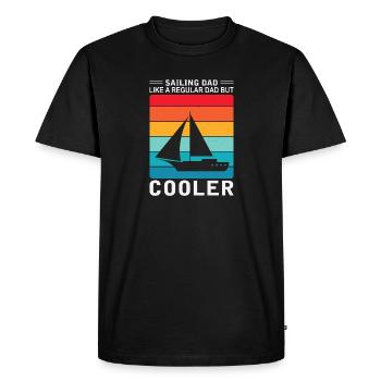 Mens Sailing Dad Sailboat Sailor Funny Father Day - Men's Premium Organic T-Shirt - black - Front - Nico (187cm)