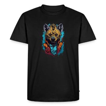 Hyène - T-shirt Premium bio Homme - noir - Devant - Nico (187cm)
