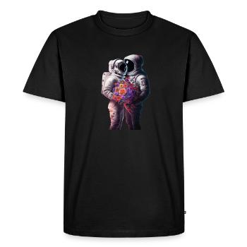 couple d'astronautes - T-shirt Premium bio Homme - noir - Devant - Nico (187cm)