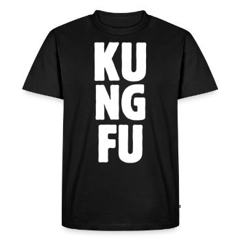 Kung Fu Combattant d’arts martiaux chinois - T-shirt Premium bio Homme - noir - Devant - Nico (187cm)