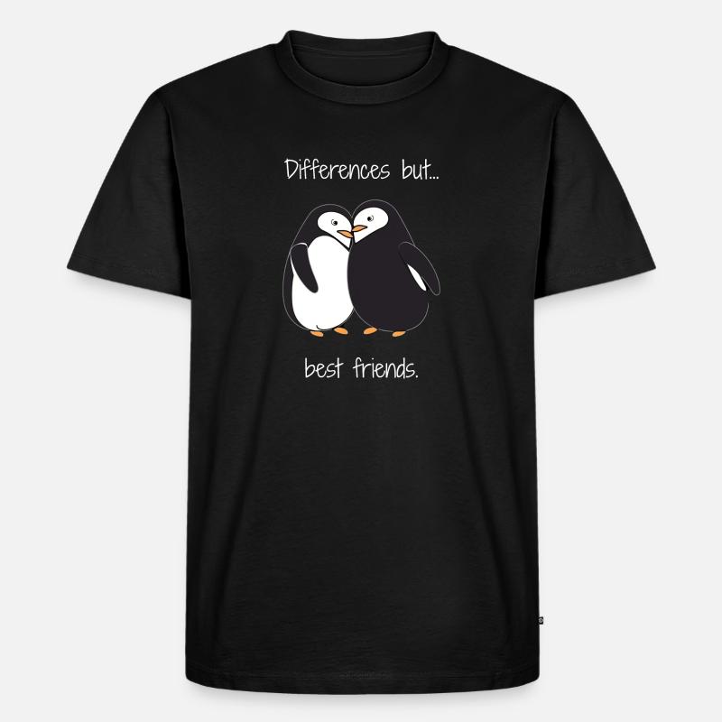 Pinguine - beste Freunde - Männer Premium Bio T-Shirt - Schwarz